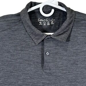 Cotton & Co Mens Performance Polo Shirt Charcoal Grey 4-Way Stretch Large